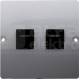 BASIC/M RJ45+RJ11 inox Gniazdo komputerowe/telefoniczne