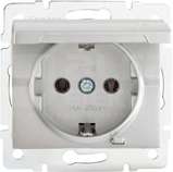 LOGI 02-1230-143 srebrny Gniazdo z uziem.IP44 Schuko