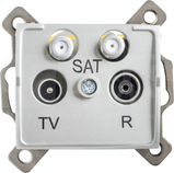 LOGI 02-1590-043 srebrny Gniazdo TV-2xSAT końcowe