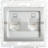 LOGI 02-1410-043 srebrny Gniazdo komp.1x RJ45 kat6 Jack