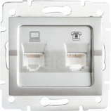 LOGI 02-1430-043 srebrny Gniazdo komp.-telefon.RJ45 kat5e+RJ11