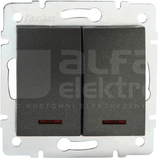 LOGI 02-1120-141 grafit Łącznik świecznikowy dwugrupowy z LED