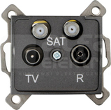 LOGI 02-1590-041 grafit Gniazdo TV-2xSAT końcowe