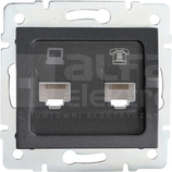 LOGI 02-1430-041 grafit Gniazdo komp.-telefon.RJ45 kat5e+RJ11