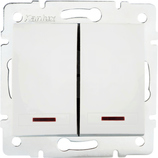 DOMO 01-1023-202 biały Łącznik zwierny podwójny LED