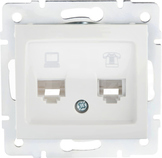 DOMO 01-1430-002 biały Gniazdo komp.2x niezal.2xRJ45 kat6 Jack