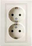 DOMO 01-1270-103 kremowy Gniazdo 2x Schuko komplet.
