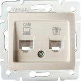 DOMO 01-1440-003 kremowy Gniazdo komp.-telefon.RJ45 kat6+RJ11