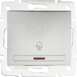 DOMO 01-1080-243 srebrny Przycisk zwierny dzwonek z LED
