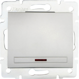 DOMO 01-1110-243 srebrny Łącznik jednobiegunowy z LED