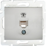 DOMO 01-1370-043 srebrny Gniazdo telefon.1x RJ11