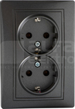 DOMO 01-1270-141 grafit Gniazdo 2x Schuko komplet.