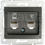 DOMO 01-1440-041 grafit Gniazdo komp.-telefon.RJ45 kat6+RJ11