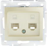 DOMO 01-1410-030 biały perłowy Gniazdo komp.2x niezal.2xRJ45 kat5e Jack