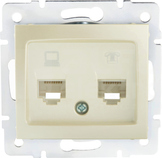 DOMO 01-1430-030 biały perłowy Gniazdo komp.2x niezal.2xRJ45 kat6 Jack