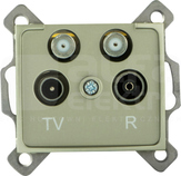 DOMO 01-1590-050 szampański Gniazdo TV-2xSAT końcowe