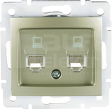 DOMO 01-1410-050 szampański Gniazdo komp.2x niezal.2xRJ45 kat5e Jack