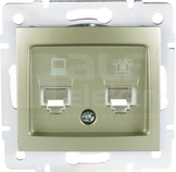 DOMO 01-1430-050 szampański Gniazdo komp.2x niezal.2xRJ45 kat6 Jack