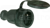 TAURUS 16A 2P+Z 250V IP44 Gniazdo gumowe z zatyczką