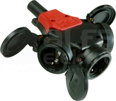 TAURUS 16A 3xSCHUKO IP44 Rozdzielacz gniazdowy gumowy