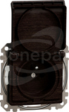 SEDNA ELEMENTS 2P+Z IP44 wenge Gniazdo sieciowe z przesłonami