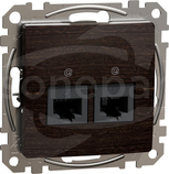 SEDNA ELEMENTS 2xRJ45 kat.5e UTP wenge Gniazdo komputerowe