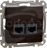 SEDNA ELEMENTS 2xRJ45 kat.6 UTP wenge Gniazdo komputerowe