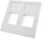 45x45 2xRJ45 płaski biały Adapter płaski