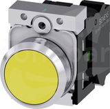 SIRIUS ACT 22mm 1NO z samop.żółty Przycisk płaski metal