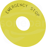 SIRIUS ACT żółty EMERGENCY STOP Etykieta podkładkowa 75mm
