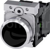 SIRIUS ACT 22mm 1NO z samop.czarny Przycisk płaski metal