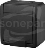 AQUANT 2K 2P+Z IP55 antracyt Gniazdo hermetyczne natynkowe