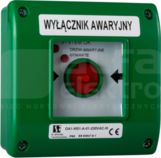 OA1-W01-A\11-2LED7 Zielony Ręczny przycisk awaryjny natynkowy