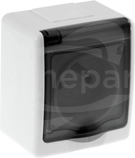 BETA 2P+Z biały/kl.dymna IP44 Gniazdo