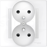 ASFORA 2x2P+Z biały DIY-DSO Gniazdo sieciowe z ramką
