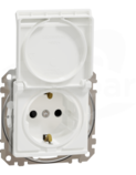 SEDNA DESIGN SCHUKO IP44 biały Gniazdo sieciowe z przesłonami