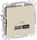 SDD112404 USB A+C 45W PD beżowe Gniazdo