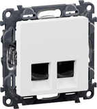 VALENA LIFE 2xRJ45 kat.6A STP biały Gniazdo komputerowe