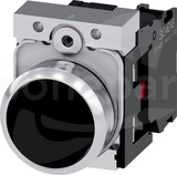 SIRIUS ACT 22mm 1NC z samop.czarny Przycisk płaski metal