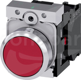 SIRIUS ACT 22mm 1NC z samop.czerwony Przycisk płaski metal
