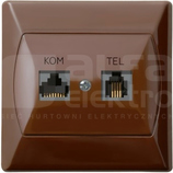 AKCENT RJ45 brązowy Gniazdo komputerowo-telefoniczne