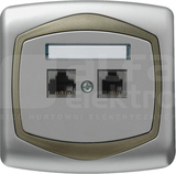TON RJ45kat.5e 8st.+RJ11 6st.sreb/saty Gniazdo komputerowo-telefoniczne