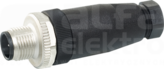M12 8P max. 6-8mm Wtyk męski prosty zaciski śrubowe