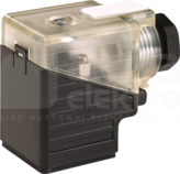 SVS 18mm 230V M16x1,5 LED+VDR Wtyk zaworowy typ A skręcalny zaciski śrubowe