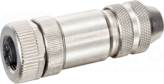 M12 8P max.0,5mm2 6-8mm Wtyk żeński prosty zaciski śrubowe ekranowany