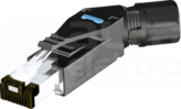 RJ45 45st. 4P Wtyk męski kątowy ekranowany