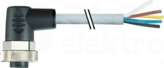 PUR-JBZ 5x1,5  5m szary Przewód czujnikowy żeński kątowy