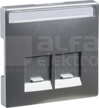 MERTEN DESIGN 2xRJ45 SE aluminium Płytka centralna gniazda komp.