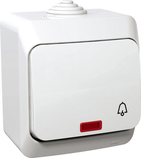 CEDAR PLUS IP44 biały Przycisk dzwonek podśw.