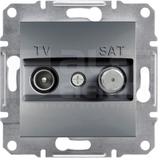 ASFORA 4dB stal Gniazdo TV-SAT przelotowe bez ramki
